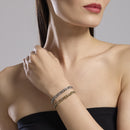 Kidult Bracciale dorato con catena groumette e cristalli, Style 40 - 831048