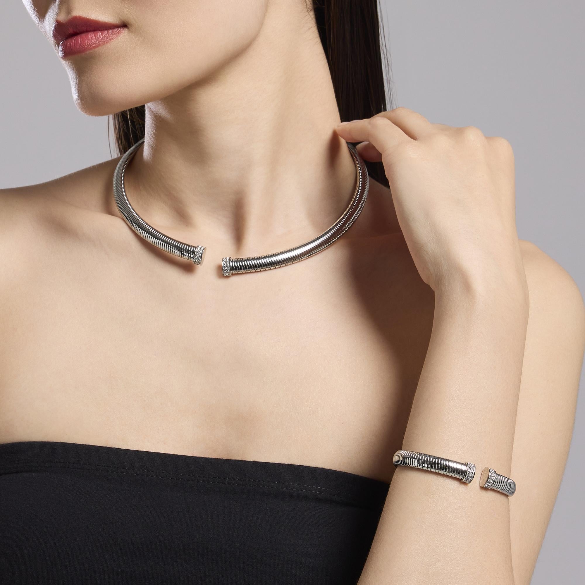 Kidult Bracciale tubogas in acciaio con cristalli, Style 13 - 831053