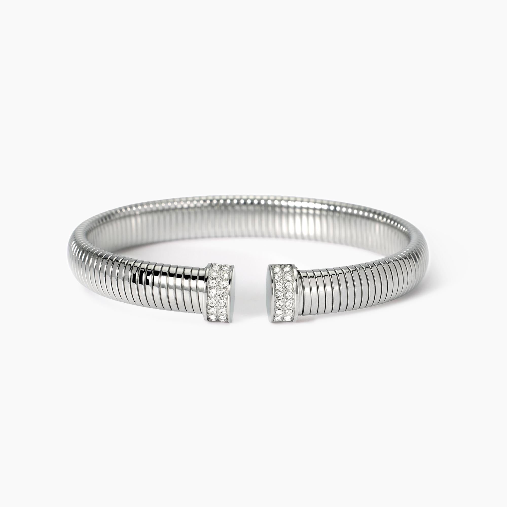 Kidult Bracciale tubogas in acciaio con cristalli, Style 13 - 831053