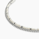 Kidult Bracciale in acciaio con catene e perle conchiglia - 831064