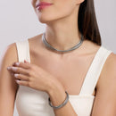 Kidult Bracciale tubogas intrecciato in acciaio argentato Style 13 - 831081