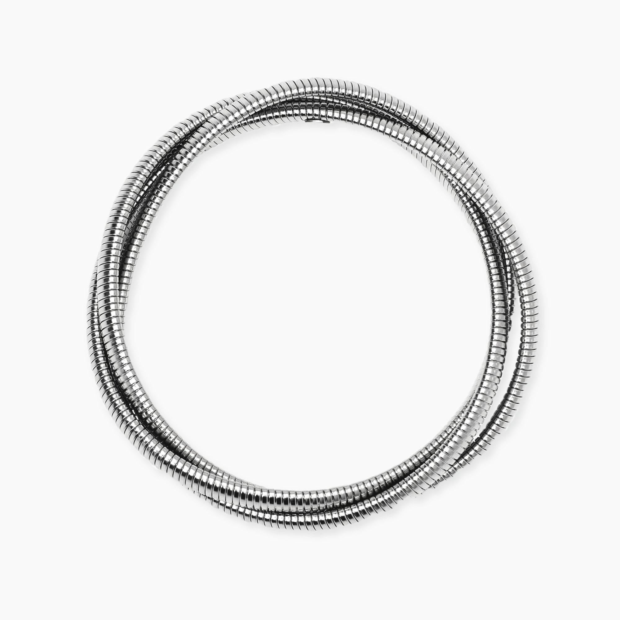 Kidult Bracciale tubogas intrecciato in acciaio argentato Style 13 - 831081