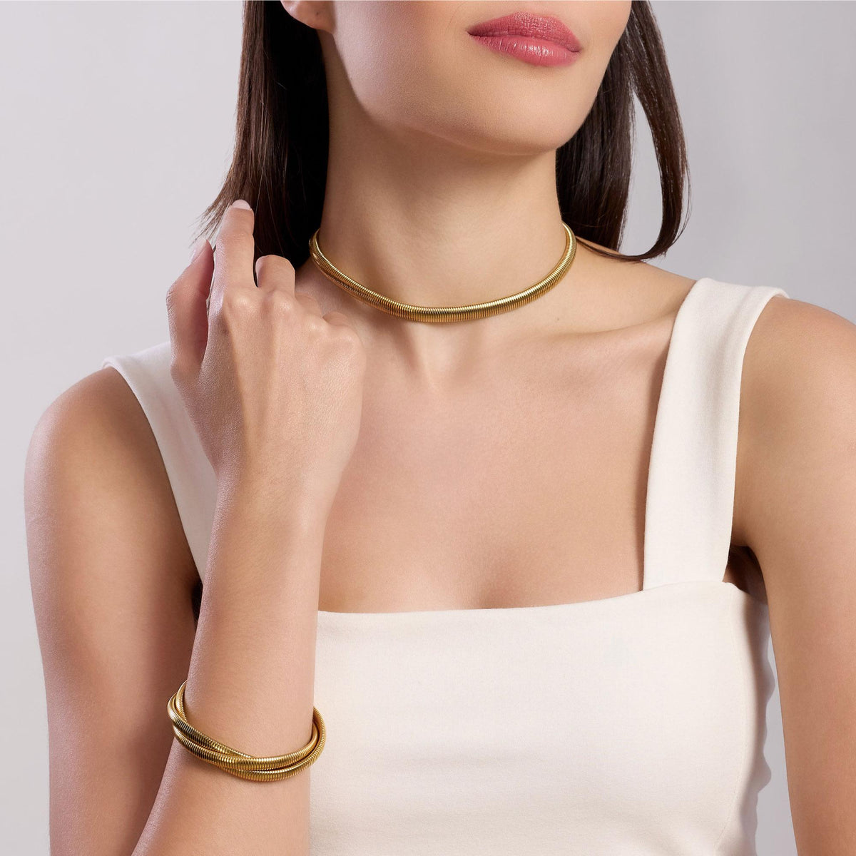 Kidult Gold-Tone Braided Tubogas Bracelet, Style 13 - 831082