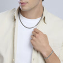 Kidult Bracciale da Uomo in acciaio  con catena groumette piatta, Style 08 - 831084