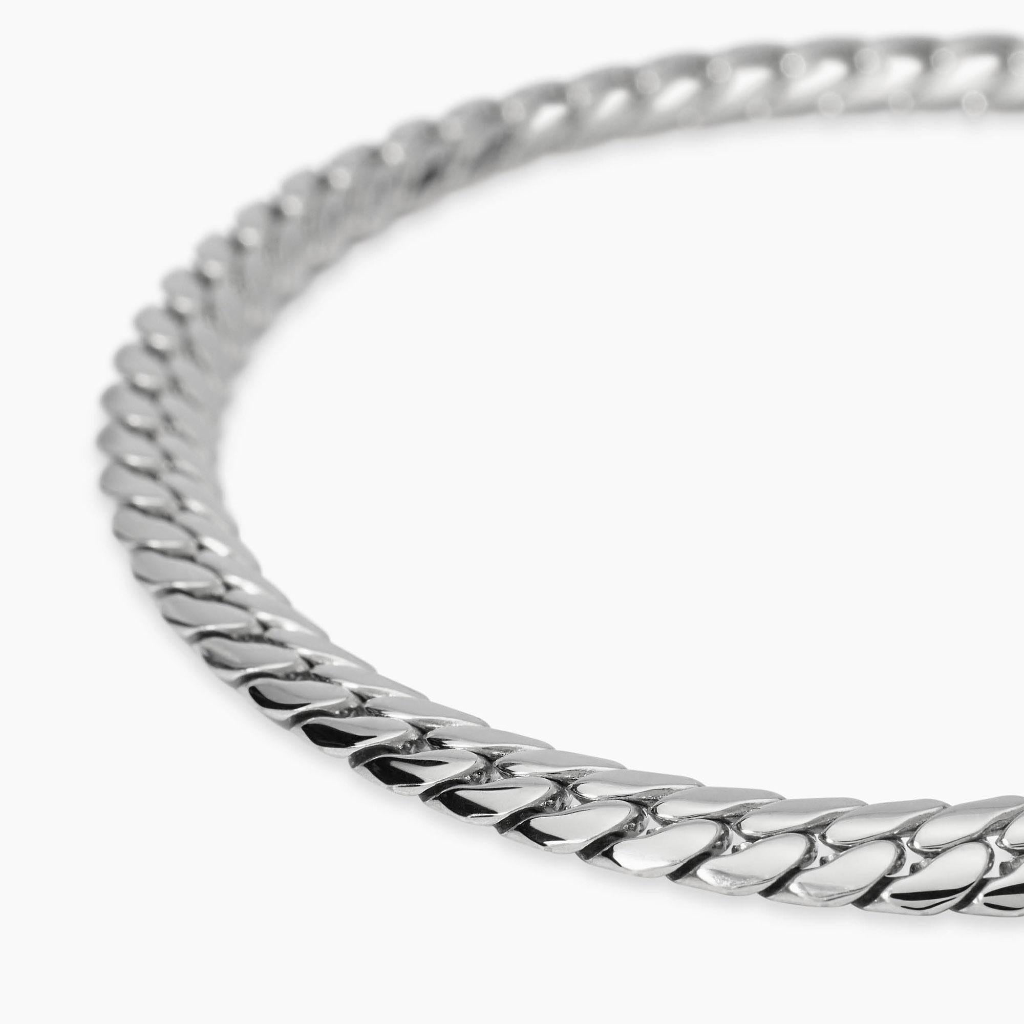 Kidult Bracciale da Uomo in acciaio  con catena groumette piatta, Style 08 - 831084