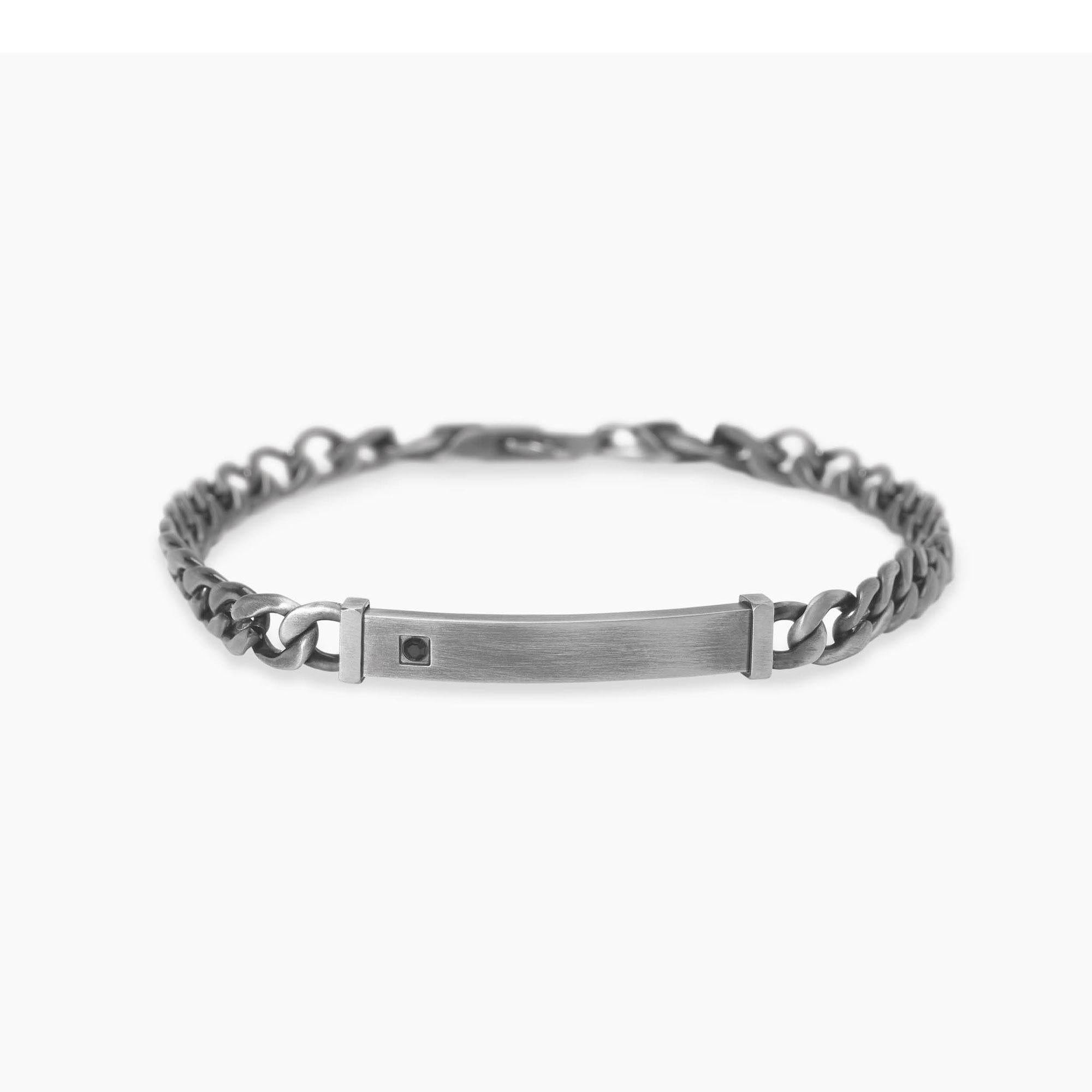 Kidult Bracciale da Uomo in acciaio con piastra centrale, Style 17 - 831119