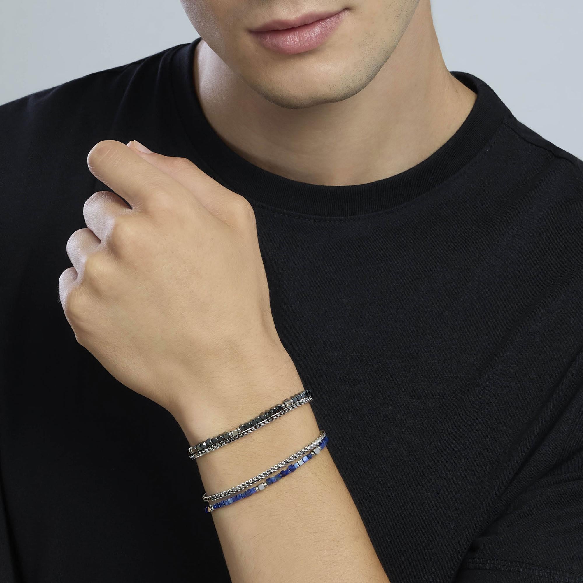 Kidult Bracciale da Uomo con catena e catena in pietre, Style 11 - 831139
