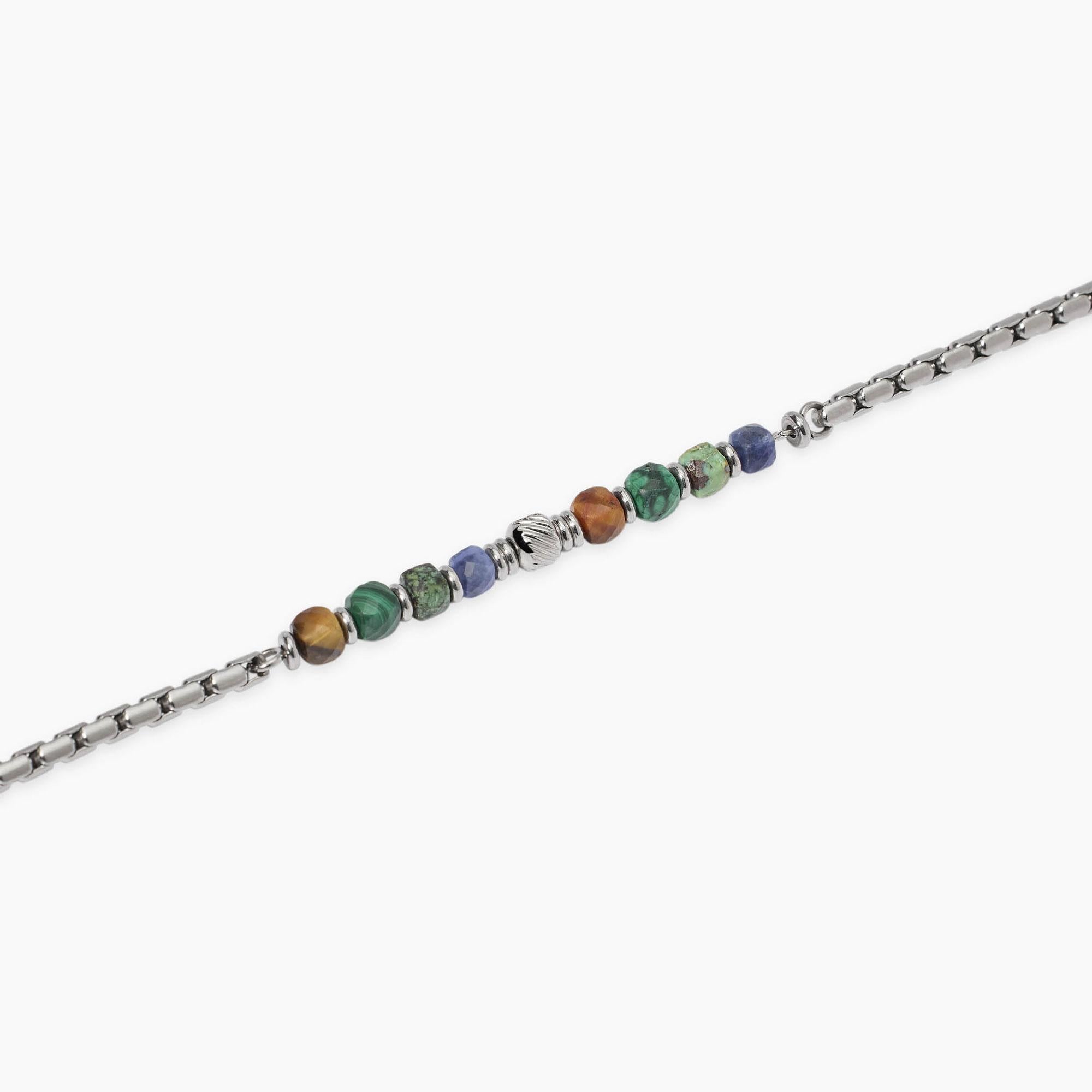 Kidult Bracciale da uomo in acciaio con pietre multicolor Style 24 - 831140