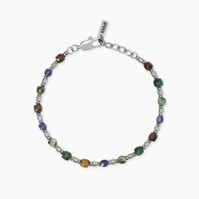 Kidult Bracciale da Uomo Bracciale in acciaio con pietre multicolor - 831141