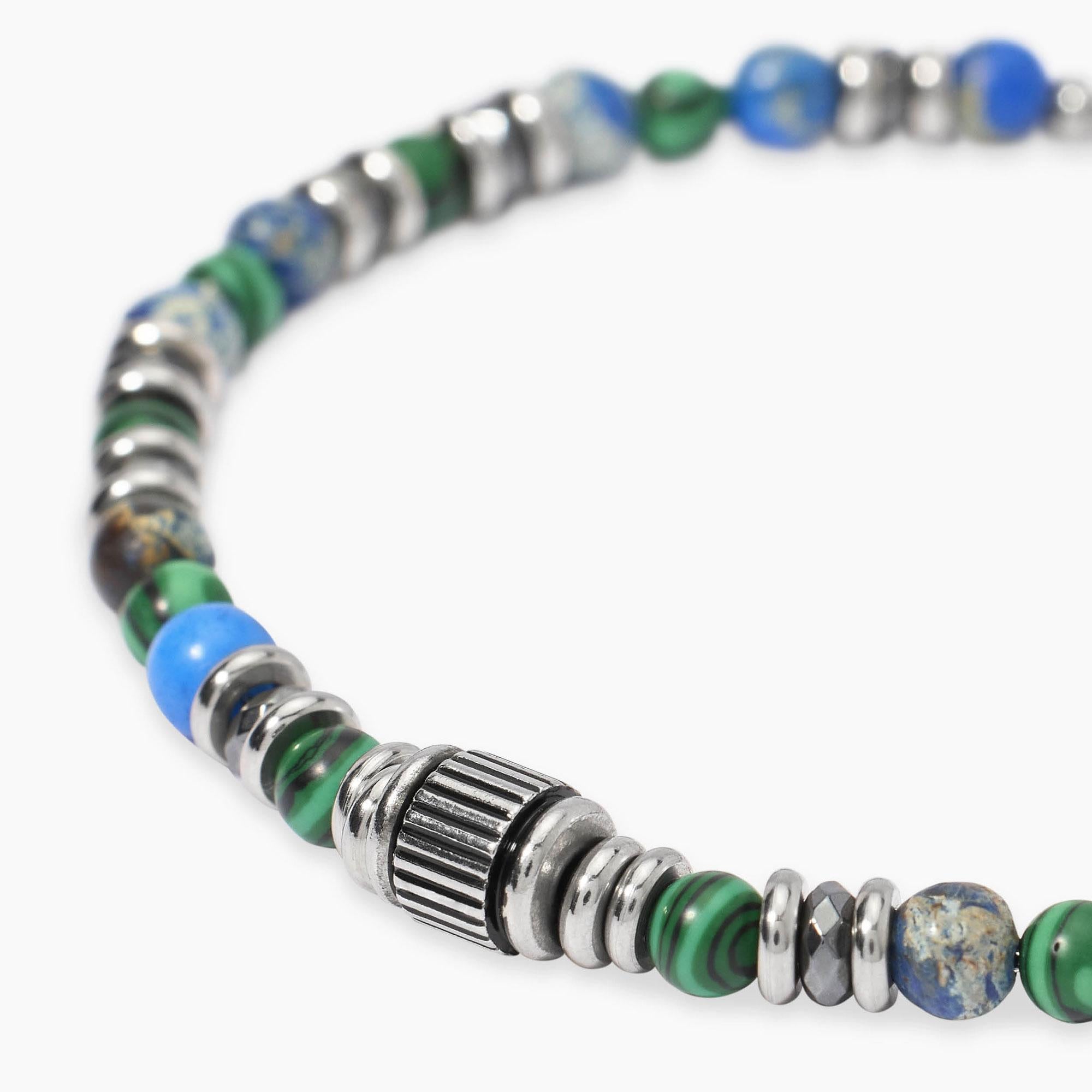 Kidult Bracciale da uomo in acciaio con pietre multicolor Style 27 - 831142