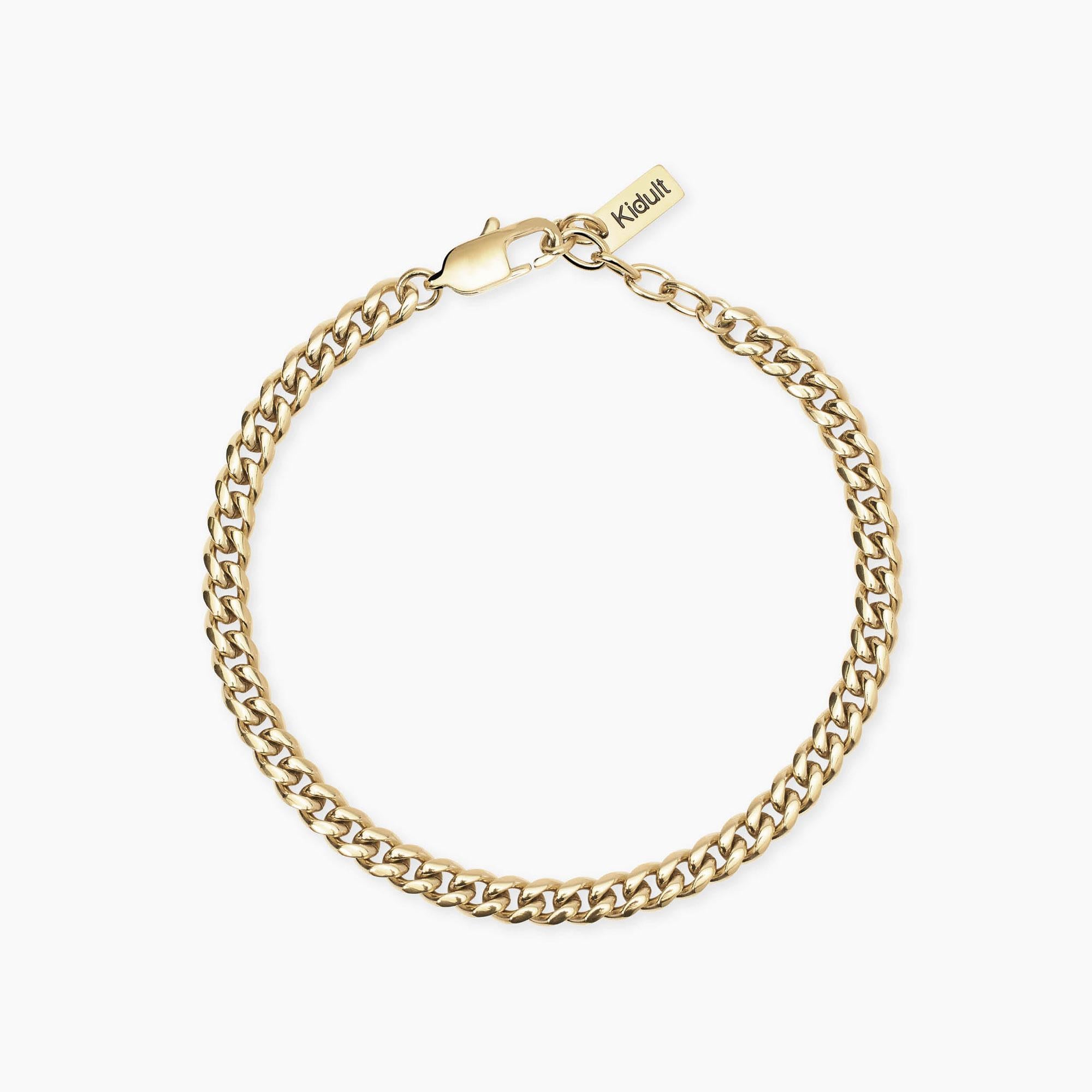 Kidult Bracciale da uomo dorato con catena groumette, Style 04 - 831144