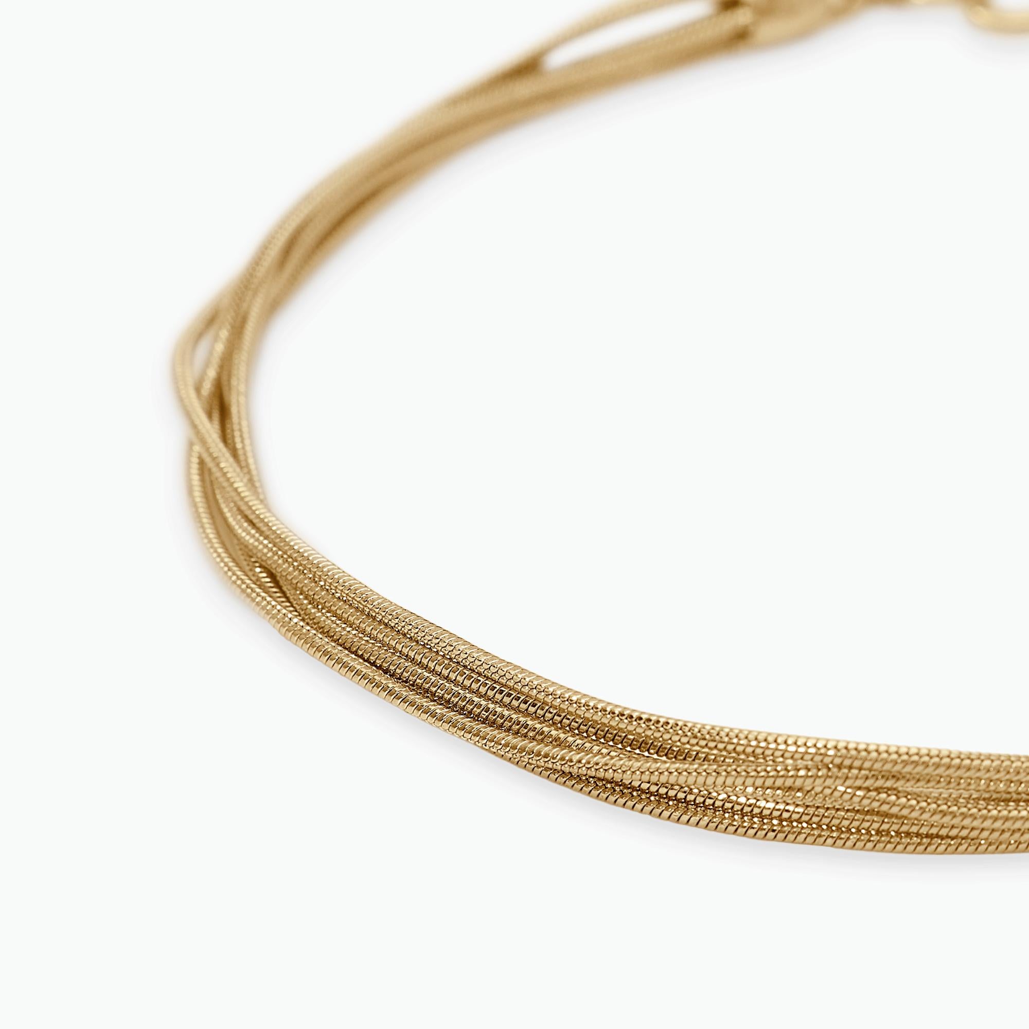 Kidult Bracciale multifilo dorato con catena snake, Style 59 - 831151