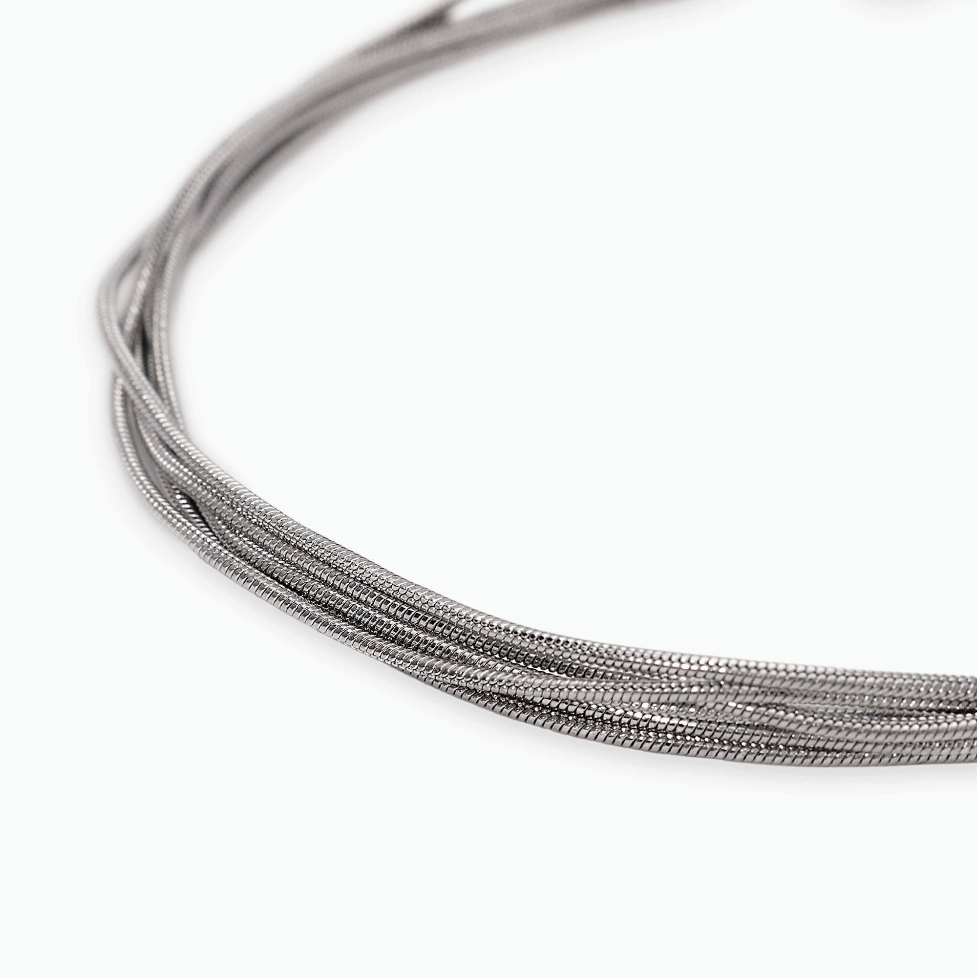 Kidult Bracciale multifilo argentato con catene snake, Style 59 - 831152