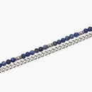 Kidult Bracciale uomo con con catena groumette e sfere diamantate e sodalite blu, Style 37 - 831156