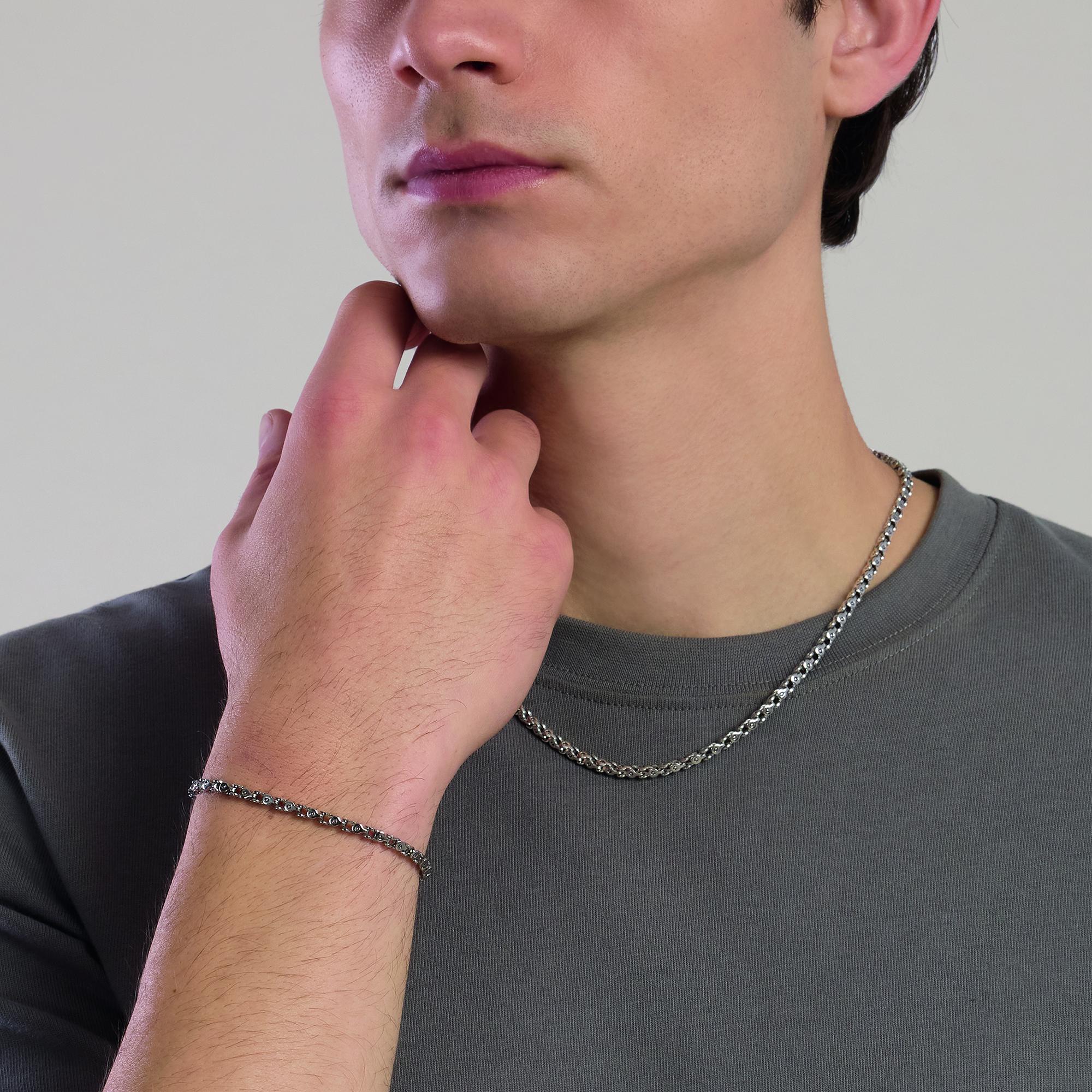 Kidult Bracciale uomo in acciaio con catena fancy, Style 35 - 831159