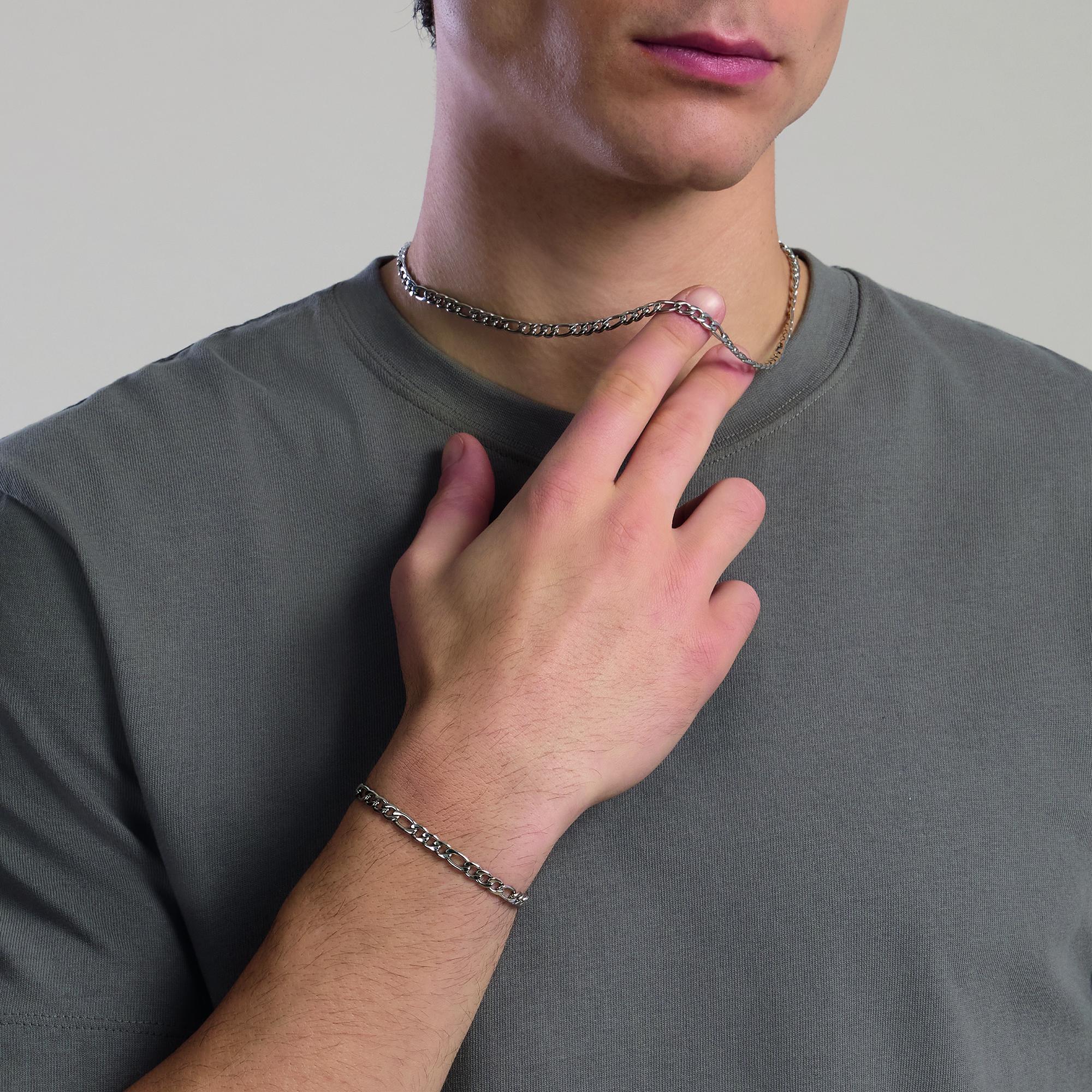 Kidult Bracciale uomo in acciaio con catena figaro, Style 36 - 831161