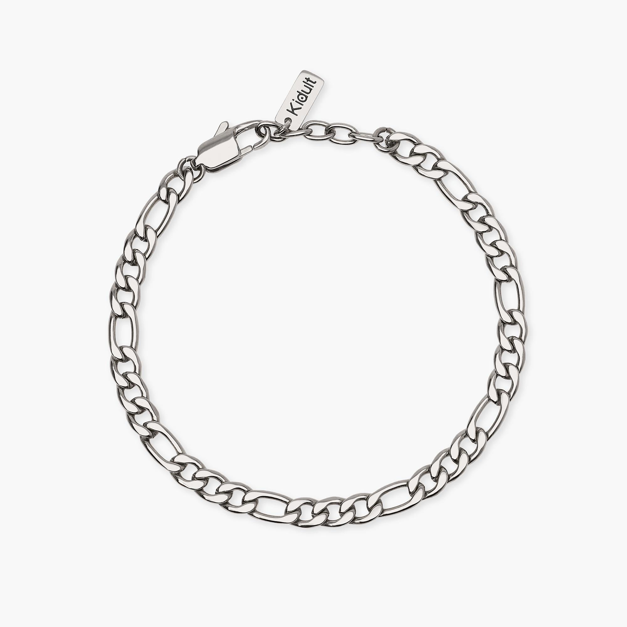 Kidult Bracciale uomo in acciaio con catena figaro, Style 36 - 831161