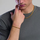 Kidult Bracciale uomo in acciaio dorato con catena figaro, Style 36 - 831162