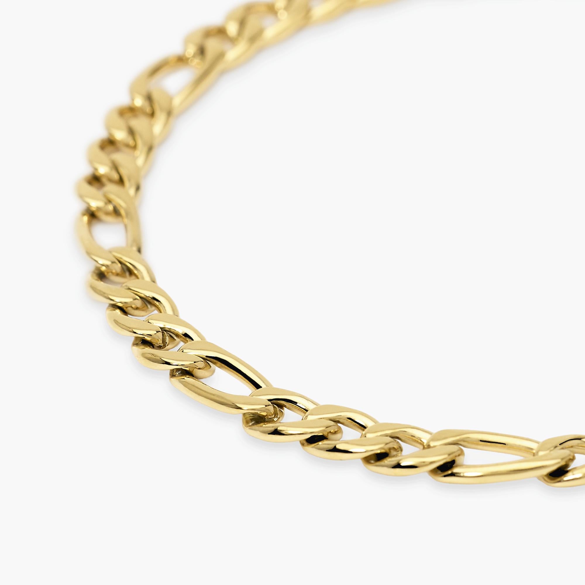 Kidult Bracciale uomo in acciaio dorato con catena figaro, Style 36 - 831162