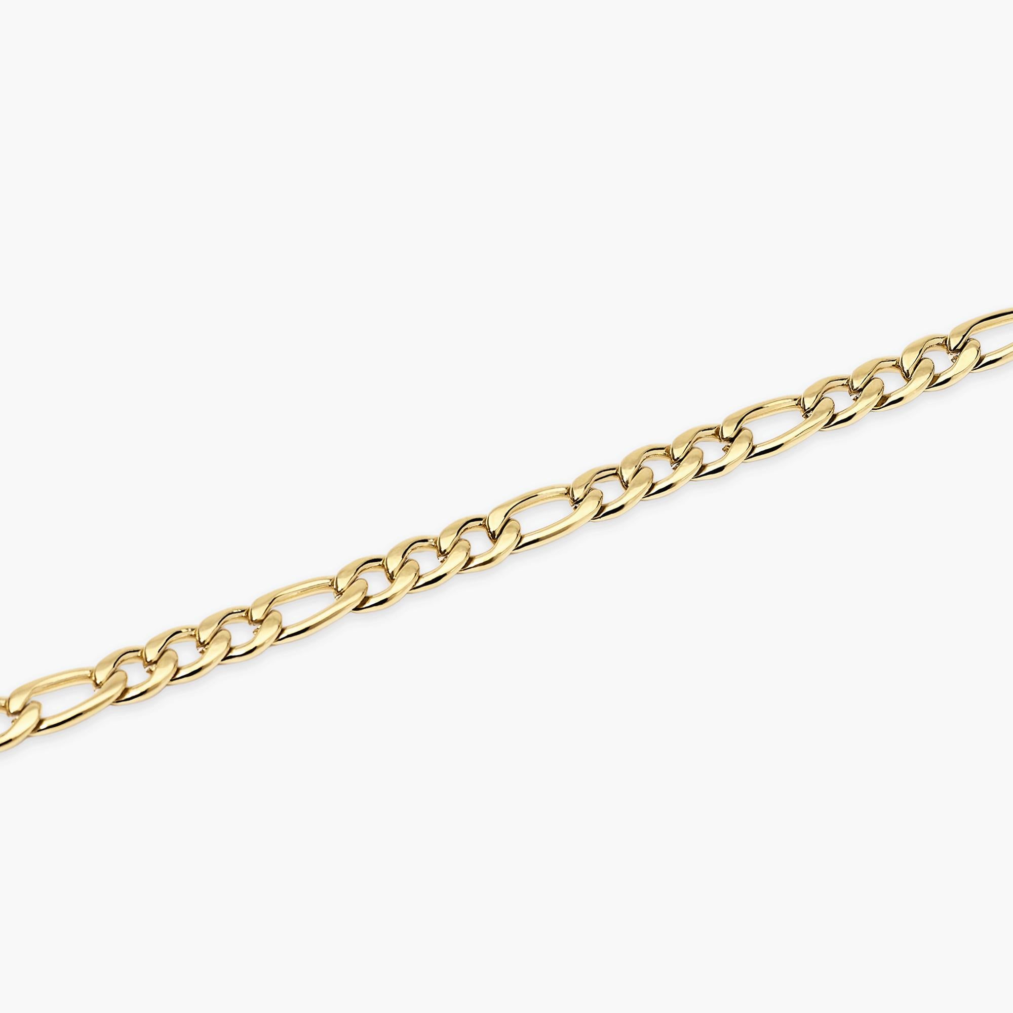 Kidult Bracciale uomo in acciaio dorato con catena figaro, Style 36 - 831162