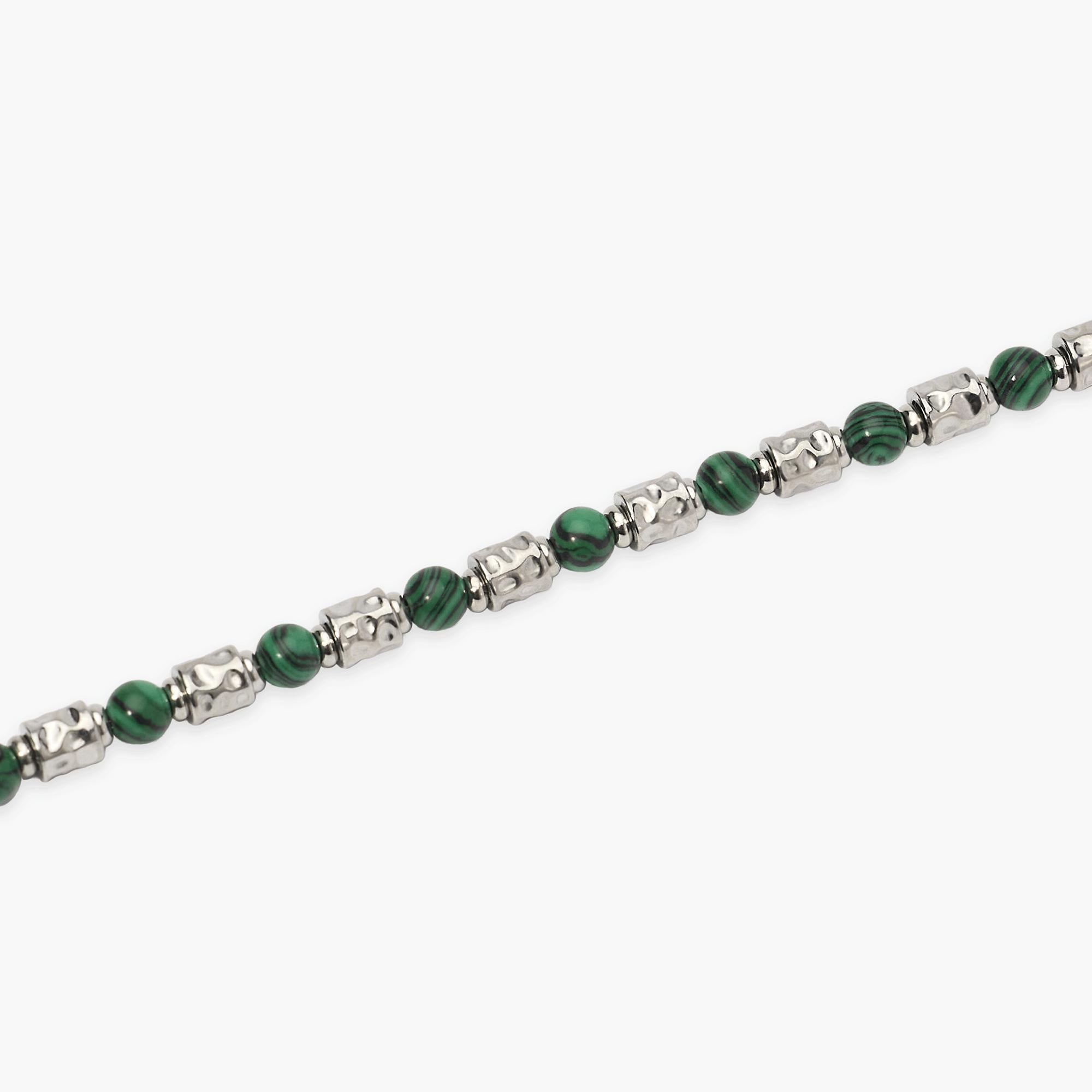 Kidult Bracciale uomo in acciaio e malachite sintetica, Style 38 - 831163