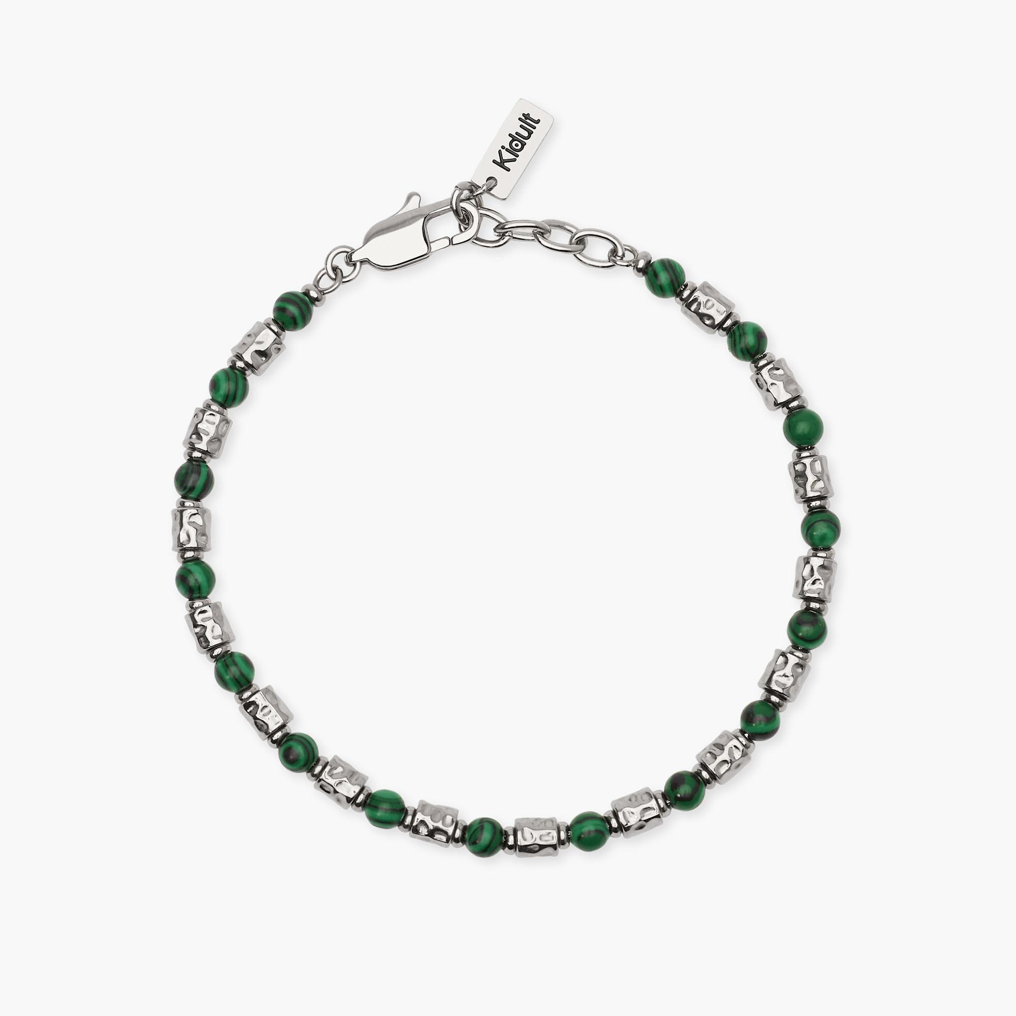 Kidult Bracciale uomo in acciaio e malachite sintetica, Style 38 - 831163