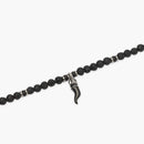 Kidult Bracciale uomo in acciaio con pietra lavica e cornetto, Style 02 - 831165