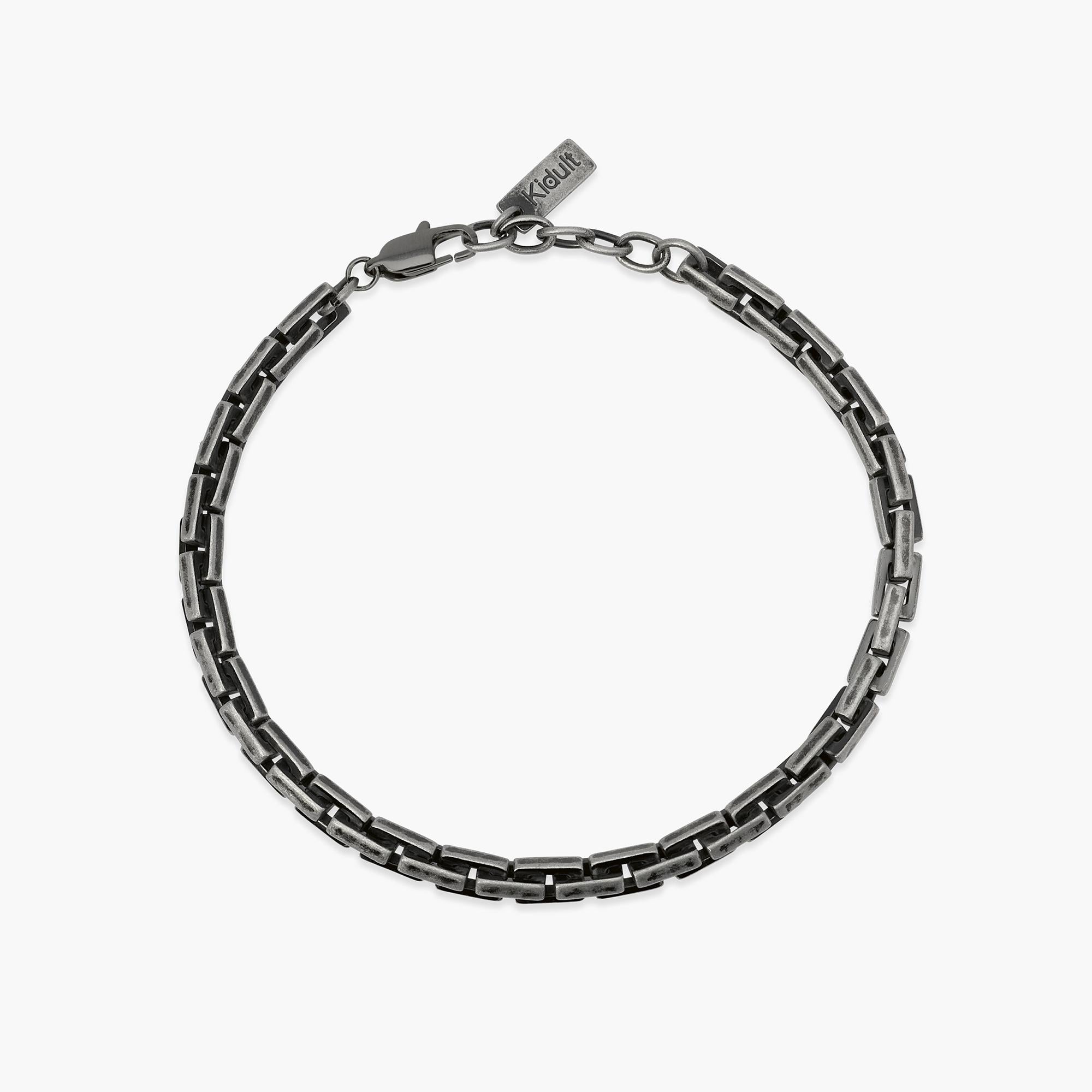 Kidult Bracciale da uomo nero in acciaio con catena cardano Style 06 - 831169
