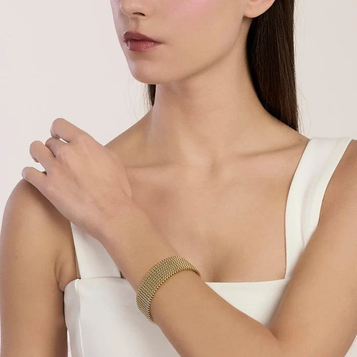 Kidult Bracciale cuff dorato con maglia mesh - 831227