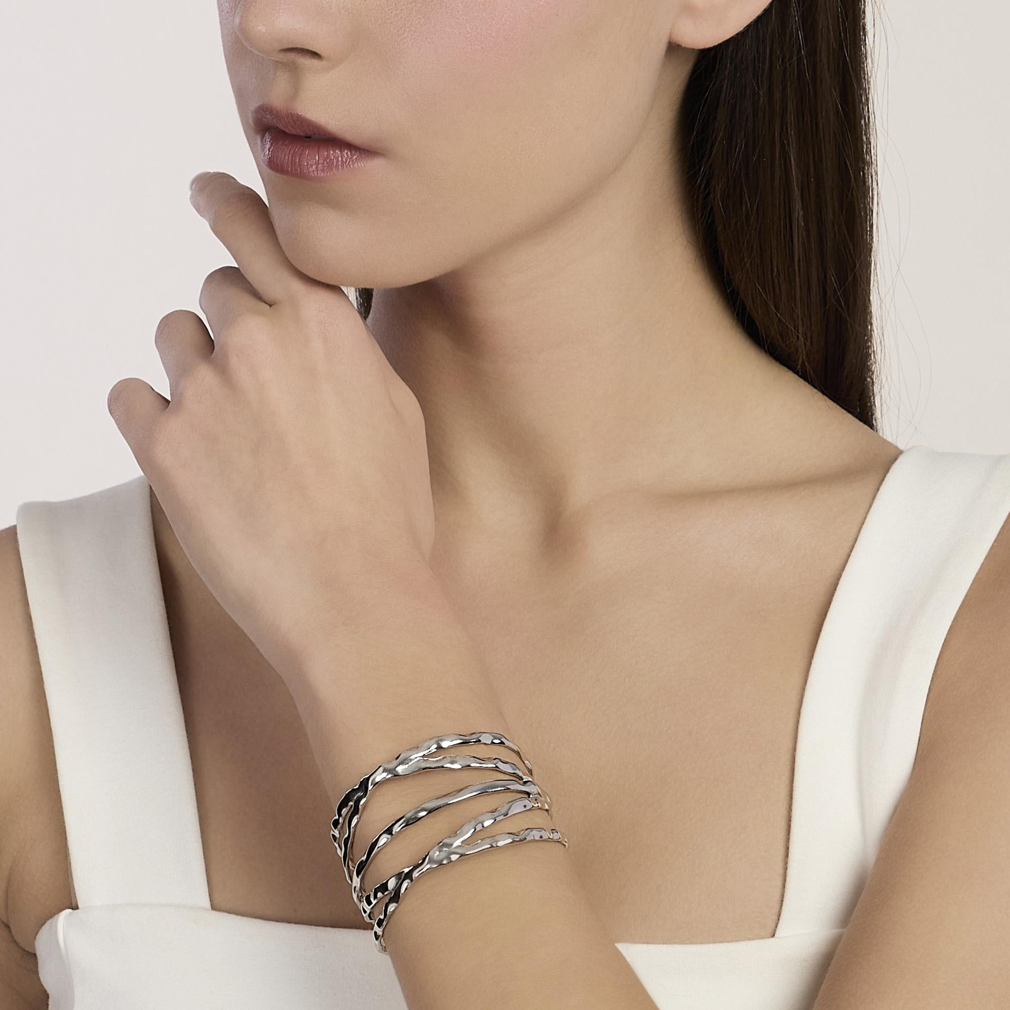 Kidult Bracciale cuff in acciaio martellato Style 73 - 831249
