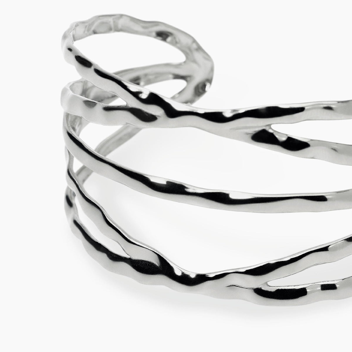 Kidult Bracciale cuff in acciaio martellato - 831249