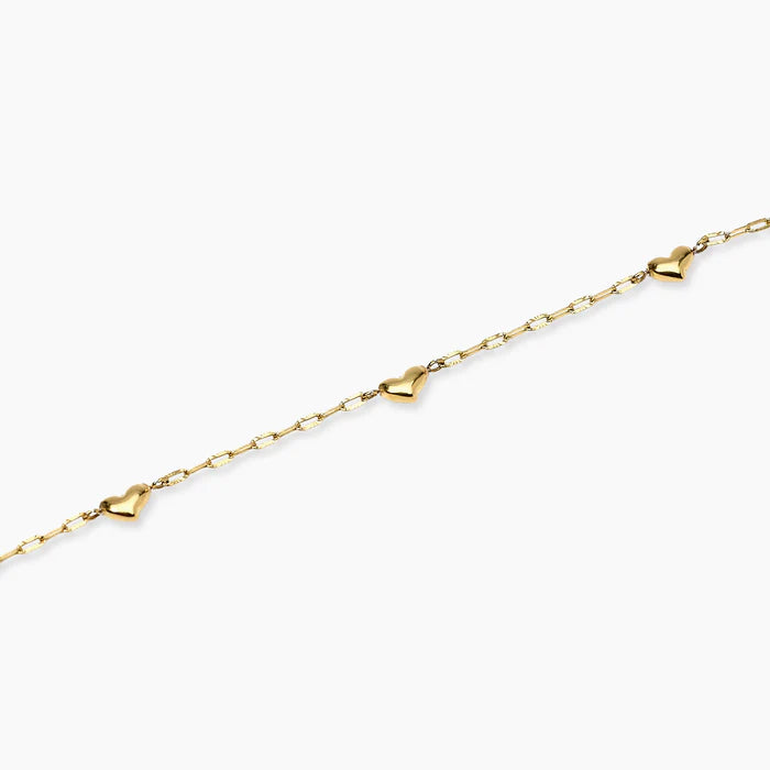 Kidult Cavigliera in acciaio dorato con cuori - 831268