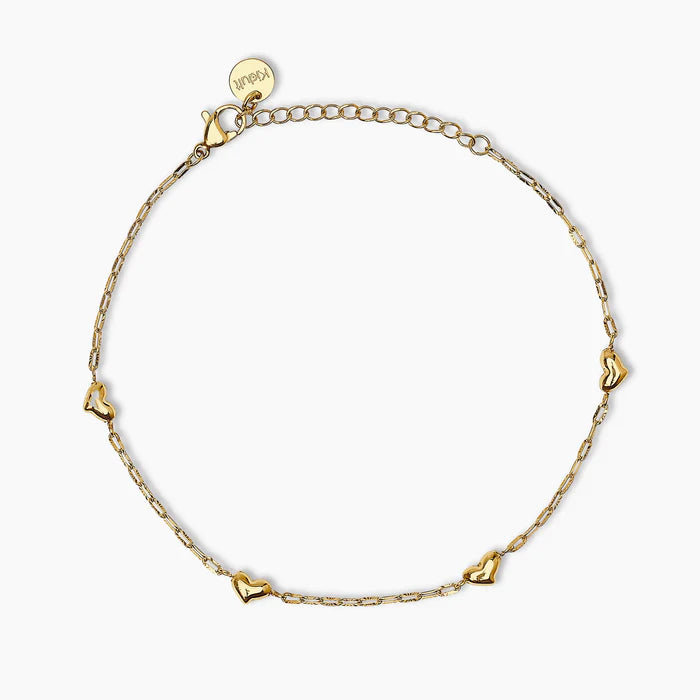 Kidult Cavigliera in acciaio dorato con cuori - 831268