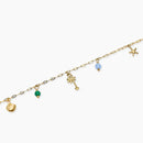 Kidult Cavigliera in acciaio dorato con charms estivi - 831269