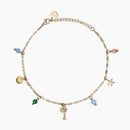 Kidult Cavigliera in acciaio dorato con charms estivi - 831269