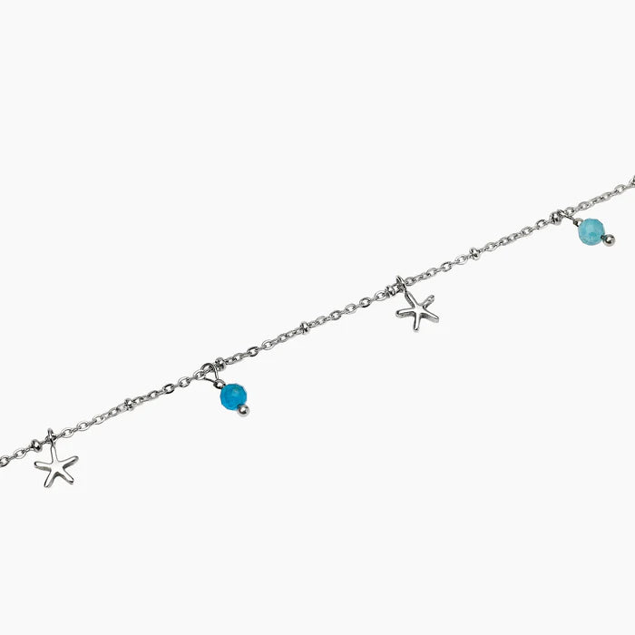 Kidult Cavigliera in acciaio con stelle marine e inserti azzurri - 831270