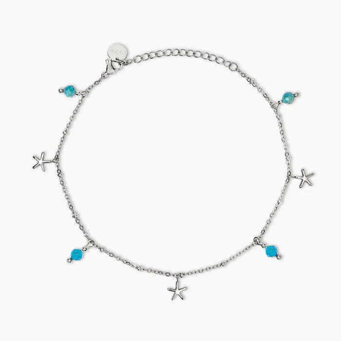 Kidult Cavigliera in acciaio con stelle marine e inserti azzurri - 831270