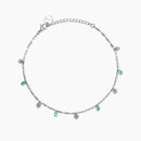 Kidult Cavigliera con charms martellati e glass azzurri - 831273