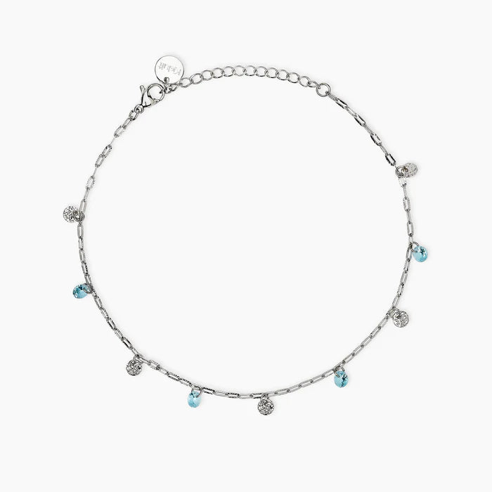 Kidult Cavigliera con charms martellati e glass azzurri - 831273