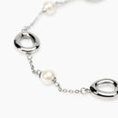 Kidult Bracciale in acciaio con catena rolò e perle conchiglia con elementi goccia - 831317