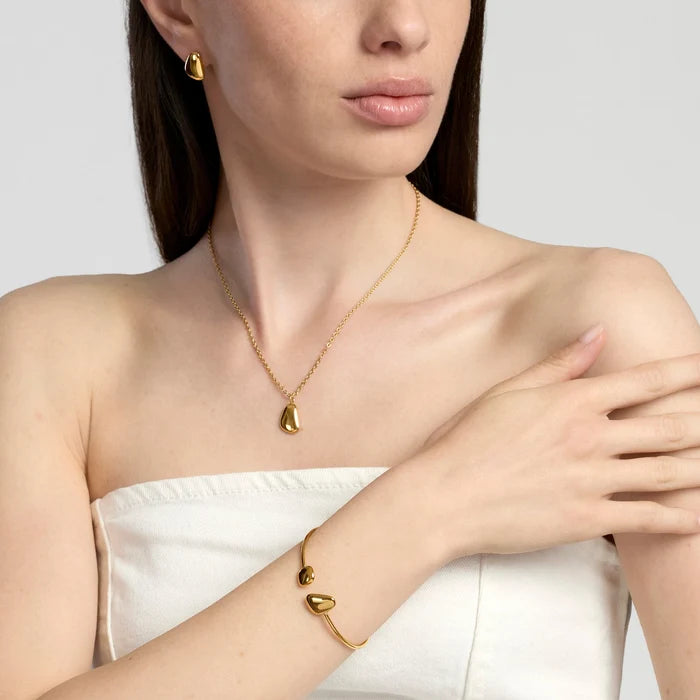 Kidult Bracciale bangle aperto in acciaio dorato - 831323