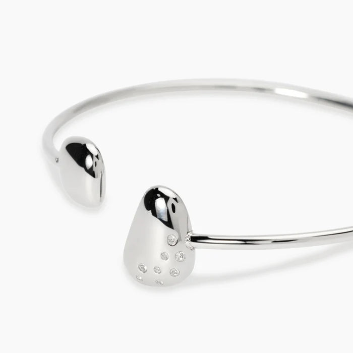Kidult Bracciale bangle aperto in acciaio con cristalli - 831324