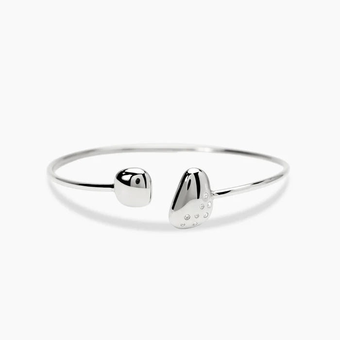 Kidult Bracciale bangle aperto in acciaio con cristalli - 831324