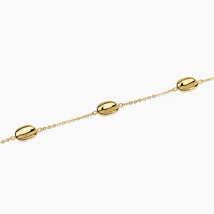 Kidult Bracciale in acciaio dorato con catena rolò ed elementi schiacciati - 831325