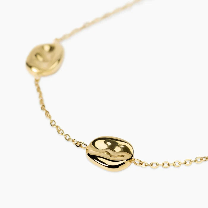 Kidult Bracciale in acciaio dorato con catena rolò ed elementi schiacciati - 831325