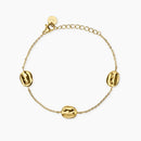 Kidult Bracciale in acciaio dorato con catena rolò ed elementi schiacciati - 831325
