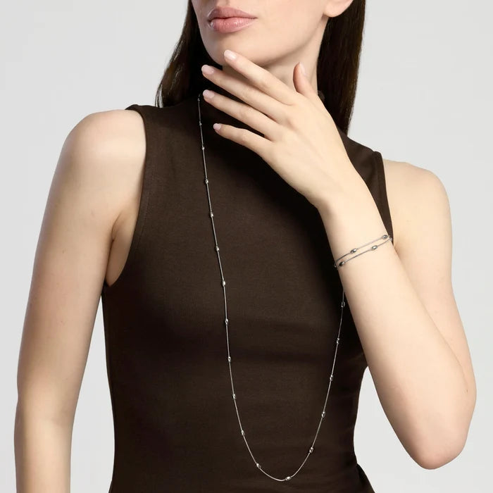 Kidult Bracciale in acciaio con catene snake ed elementi ovali - 831329
