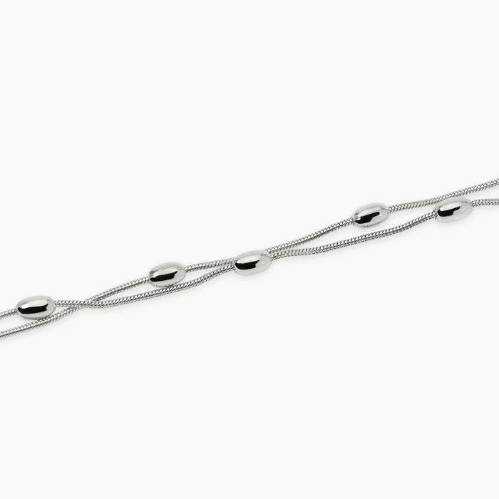 Kidult Bracciale in acciaio con catene snake ed elementi ovali - 831329