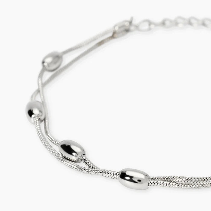 Kidult Bracciale in acciaio con catene snake ed elementi ovali - 831329
