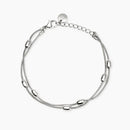 Kidult Bracciale in acciaio con catene snake ed elementi ovali - 831329